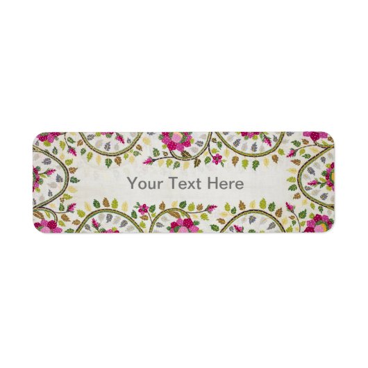 カスタマイズ可能な文字、Peonies Pattern、William Morris ラベル (正面)