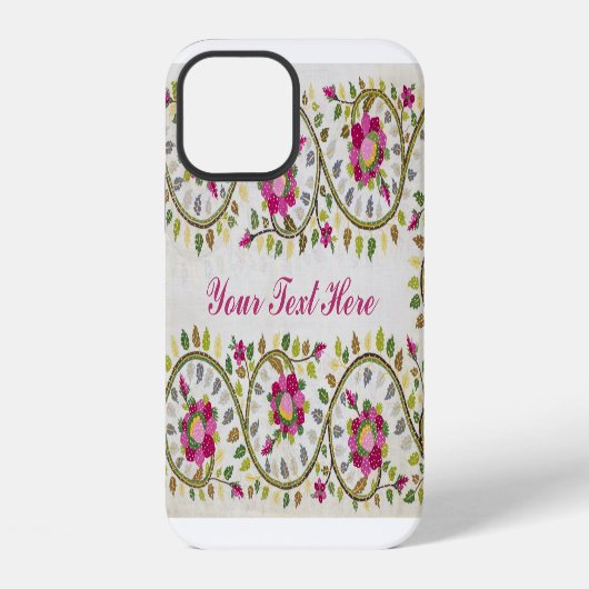 カスタマイズ可能な文字、Peonies Pattern、William Morris iPhoneケース (裏面)