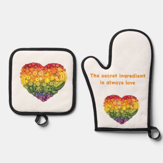 カスタマイズ可能な料理手袋 – 耐熱性 鍋つかみ&鍋敷きセット (正面)