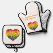 カスタマイズ可能な料理手袋 – 耐熱性 鍋つかみ&鍋敷きセット (正面/裏面)