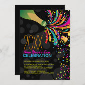 カスタマイズ可能な新しい年イブ招待状 招待状 (正面/裏面)