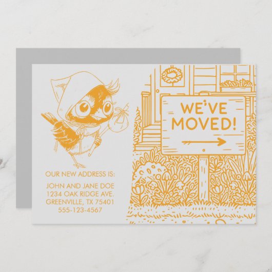 カスタマイズ可能な新しい自宅住所のお知らせ 案内状 (正面/裏面)