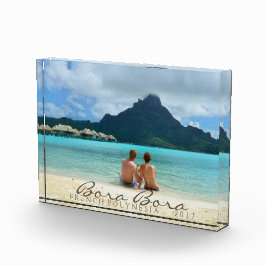 カスタマイズ可能な新婚旅行の記念品の写真のブロック フォトブロック