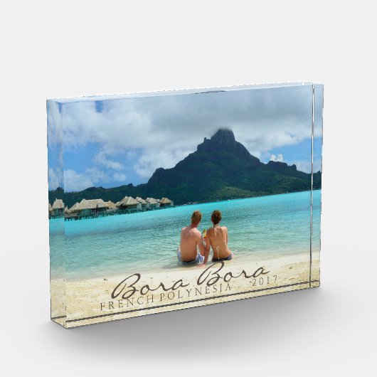 カスタマイズ可能な新婚旅行の記念品の写真のブロック フォトブロック (左)