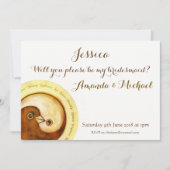 カスタマイズ可能な新婦付添人の招待の金ゴールドの鳩 招待状 (正面)