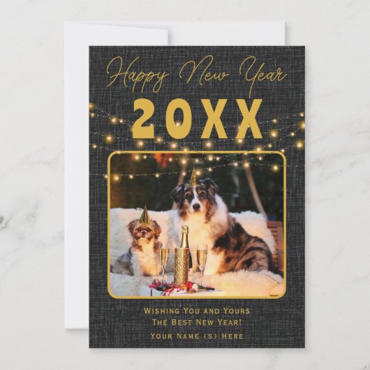 カスタマイズ可能な新年のお祝いデザイン シーズンカード (正面)