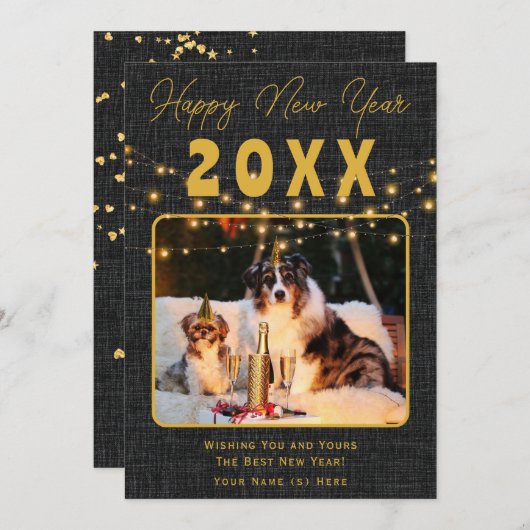 カスタマイズ可能な新年のお祝いデザイン シーズンカード (正面/裏面)