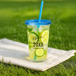 カスタマイズ可能な新年のパーティービジネスロゴと名前 アクリルタンブラー