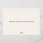 カスタマイズ可能な新年の家族写真 箔シーズンカード (裏面)