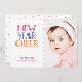 カスタマイズ可能な新年の応援明るい色 シーズンカード (正面/裏面)