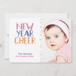 カスタマイズ可能な新年の応援明るい色 シーズンカード