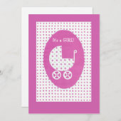 カスタマイズ可能な新生児ガールアナウンスメントカード 案内状 (正面/裏面)