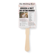 カスタマイズ可能な新聞結婚式 プログラムファン