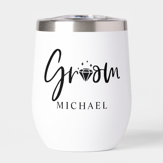 カスタマイズ可能な新郎と新婦のウォーターボトル (正面)