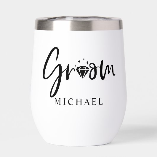 カスタマイズ可能な新郎と新婦のウォーターボトル (背面)