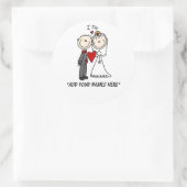 カスタマイズ可能な新郎新婦シール ラウンドシール (バッグ)