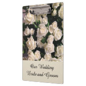 カスタマイズ可能な新郎新婦ホワイトローズ結婚ズ クリップボード (左)