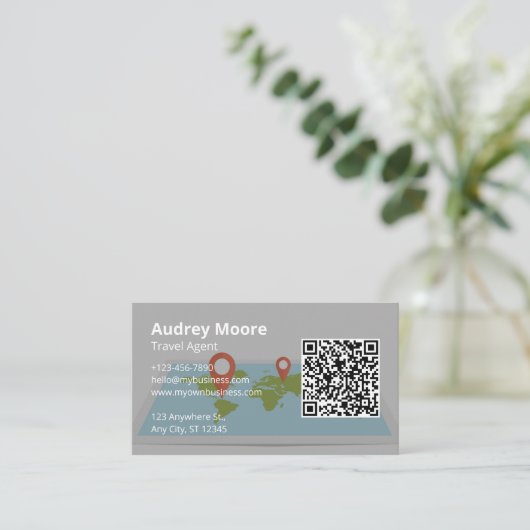 カスタマイズ可能な旅行代理店 名刺 (スタンド正面)