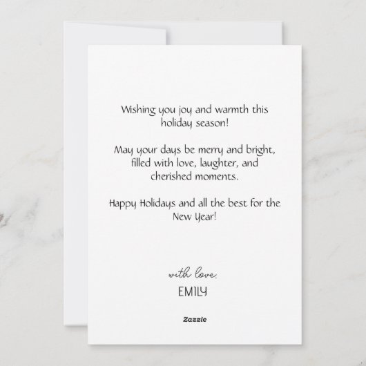 カスタマイズ可能な旅行写真グリッドホリデーカード シーズンカード (裏面)