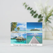 カスタマイズ可能な旅行写真コラージュ葉書 ポストカード (スタンド正面)