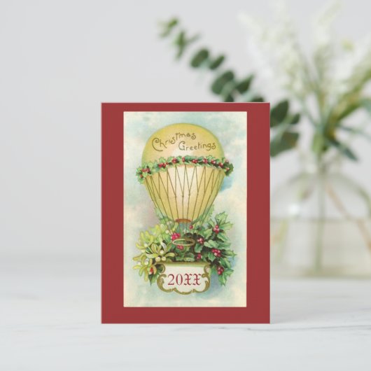 カスタマイズ可能な日付のクリスマスグリーティング シーズンポストカード (スタンド正面)
