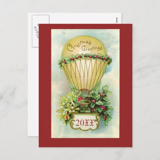 カスタマイズ可能な日付のクリスマスグリーティング シーズンポストカード (正面/裏面)