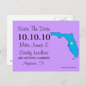 カスタマイズ可能な日付の保存州- FLORIDA 案内ポストカード (正面/裏面)