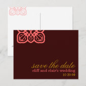 カスタマイズ可能な日付の保存招待状 案内ポストカード (正面/裏面)