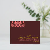 カスタマイズ可能な日付の保存招待状 案内ポストカード (スタンド正面)