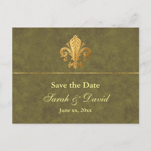 カスタマイズ可能な日付の保存 案内ポストカード (正面)