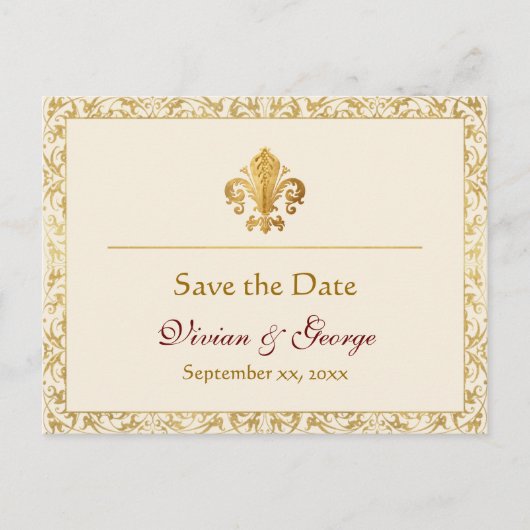 カスタマイズ可能な日付の保存 案内ポストカード (正面)