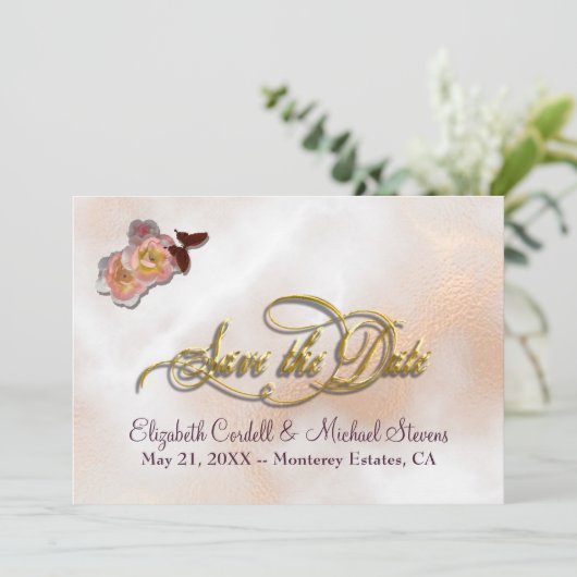 カスタマイズ可能な日付の結婚カードの保存 セーブザデート (スタンド正面)