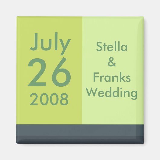 カスタマイズ可能な日付マグネットの保存 マグネット (正面)