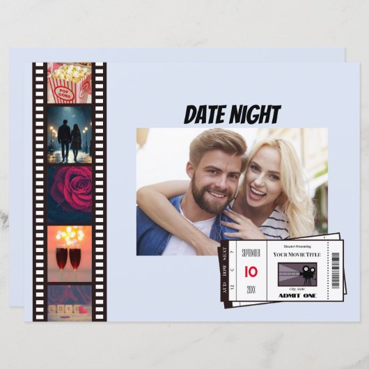 カスタマイズ可能な日付夜動画のスクラップブックページ (正面/裏面)