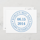 カスタマイズ可能な日付 – Happy Father's day ポストカード (正面/裏面)