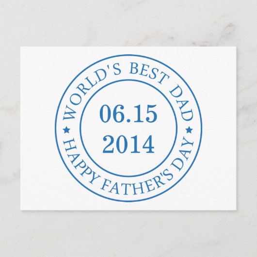 カスタマイズ可能な日付 – Happy Father's day ポストカード (正面)