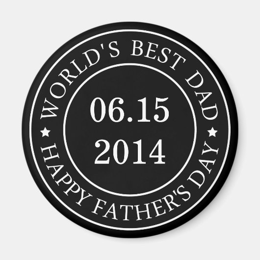 カスタマイズ可能な日付 – Happy Father's day マグネット (正面)