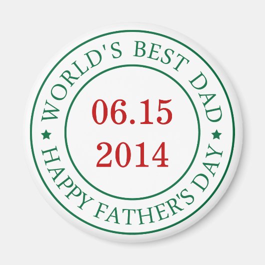 カスタマイズ可能な日付 – Happy Father's day マグネット (正面)