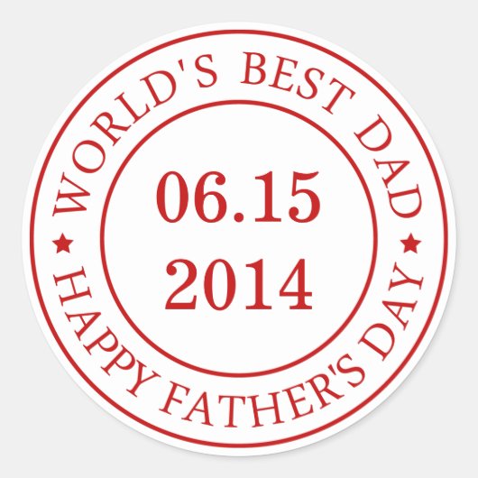 カスタマイズ可能な日付 – Happy Father's day ラウンドシール (正面)