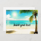 カスタマイズ可能な日当たりの良いビーチの景色 ポストカード (正面/裏面)