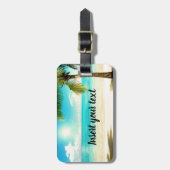カスタマイズ可能な日当たりの良いビーチの景色 ラゲッジタグ (正面縦)