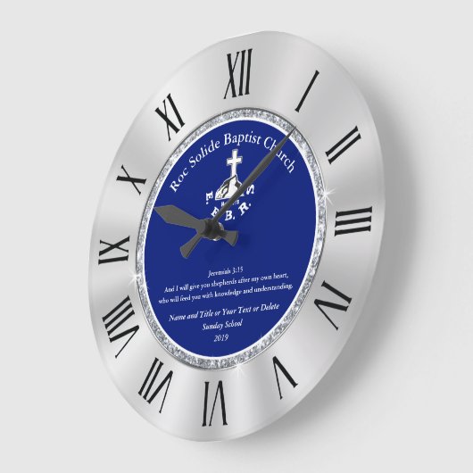 カスタマイズ可能な日曜学校先生ギフトアイディア ラージ壁時計 (傾斜)