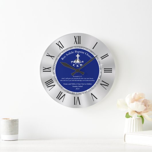カスタマイズ可能な日曜学校先生ギフトアイディア ラージ壁時計 (ホーム)