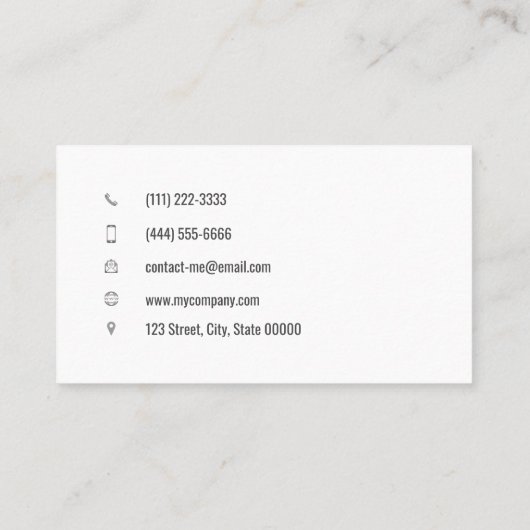 カスタマイズ可能な日照光 名刺 (裏面)