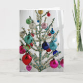 カスタマイズ可能な旧式なクリスマスツリーの挨拶状 シーズンカード (正面)