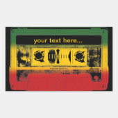 カスタマイズ可能な旧校用レゲエカセット 長方形シール (正面)