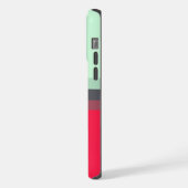 カスタマイズ可能な明るいブルーグレーピンク赤の色ブロック iPhoneケース (左側面)