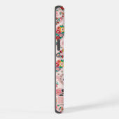 カスタマイズ可能な明るい暗いベビーピンクペイズリーパターン iPhoneケース (右側面)