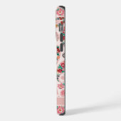 カスタマイズ可能な明るい暗いベビーピンクペイズリーパターン iPhoneケース (左側面)