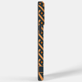 カスタマイズ可能な明るい濃いオレンジ色のグレージオメトリ Case-Mate iPhoneケース (裏面 / 右)